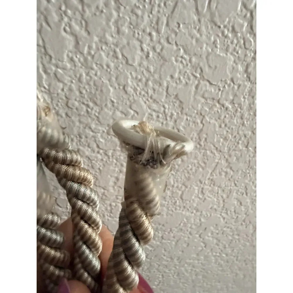 vintage-style curtain tiebacks gold and cream tassels with beaded accents